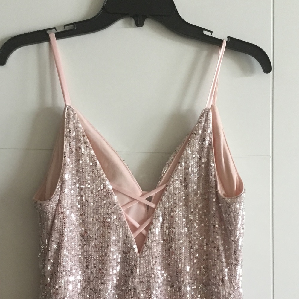 Speechless Blush Sequin Maxi Dress - Picture 4 of 7